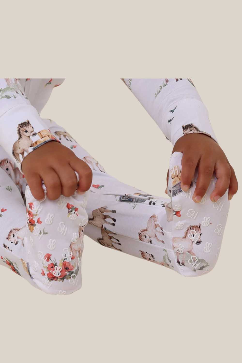 Snuggle Hunny Pony Pals Organic Snuggle Sleepsuit Zip Footie with Frill