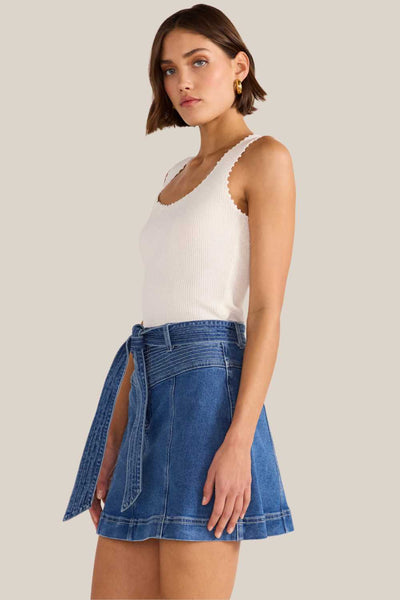 Mink Pink Ellis Denim Panel Mini Skirt