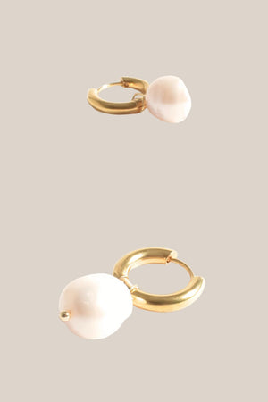 Adorne Baroque Pearl Drop Mini Hoops