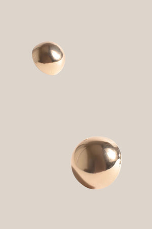 Adorne Polished Metal Dome Stud Earrings