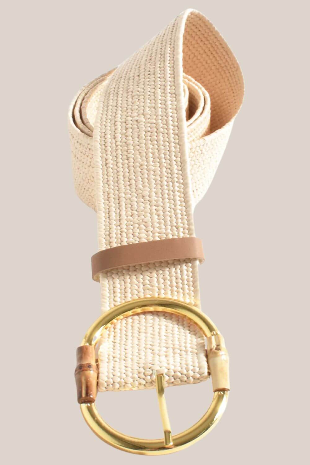 Adorne Oval Metal Bamboo Buckle Belt