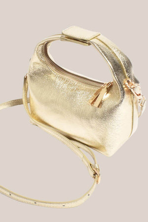Adorne Lia Crackle Metallic Curved Small Bag