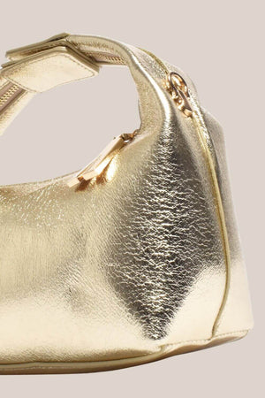 Adorne Lia Crackle Metallic Curved Small Bag