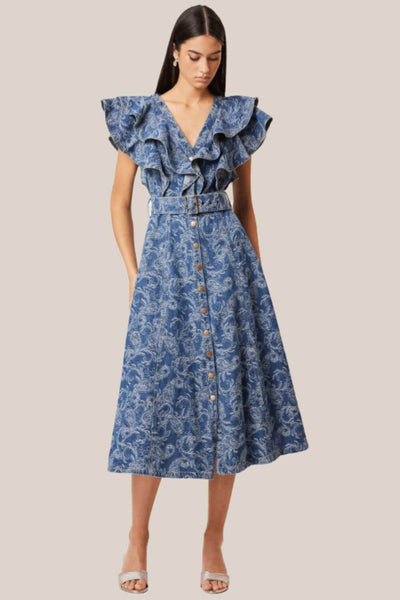 Elliatt Denver Frill Midi Dress