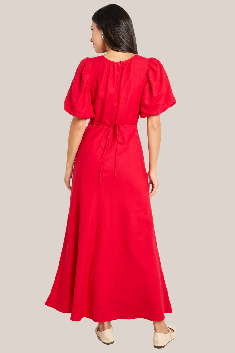 Stage Puff Sleeve Floaty Maxi Dress