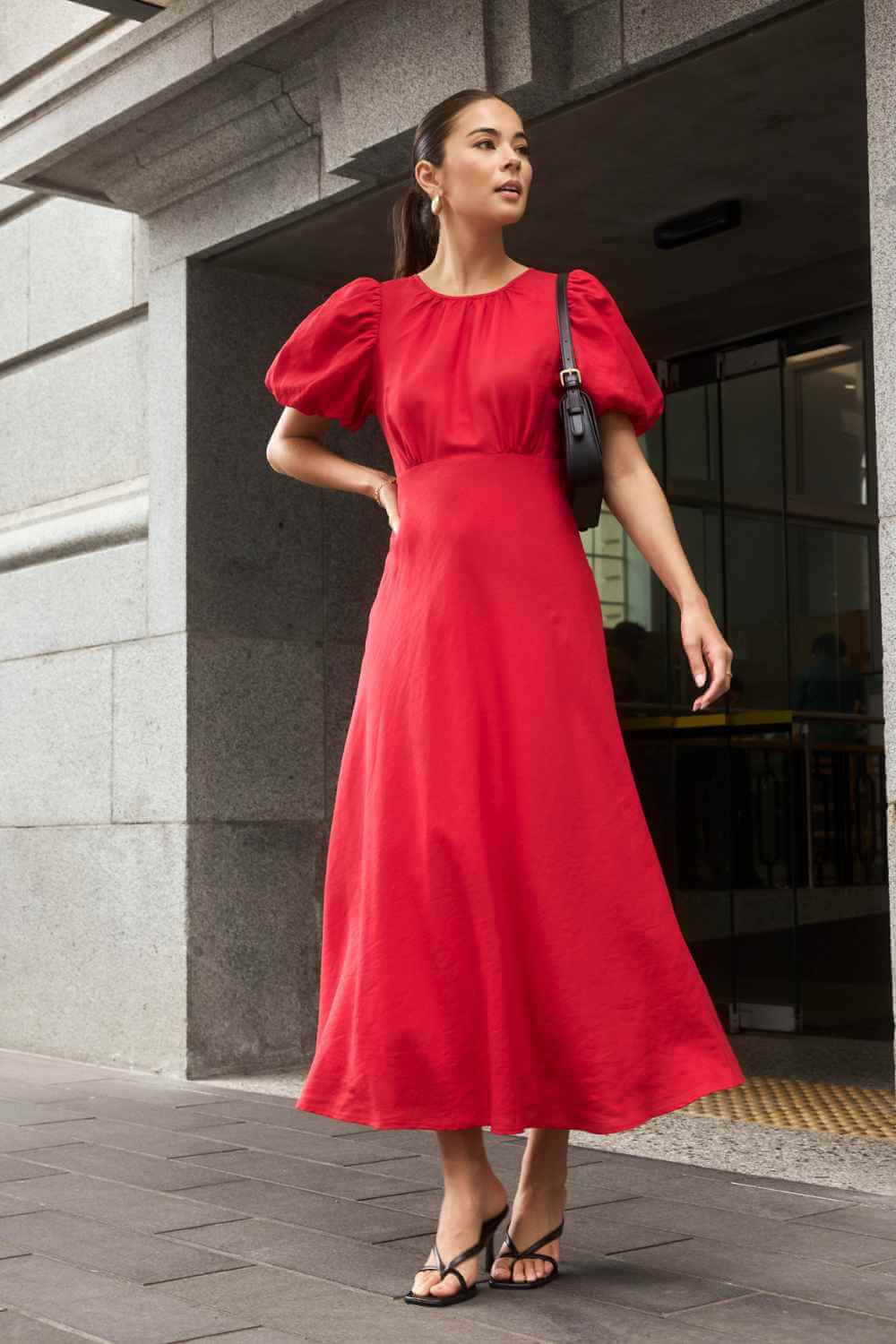 Stage Puff Sleeve Floaty Maxi Dress