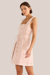 Mink Pink Dahlia Denim Panel Mini Dress