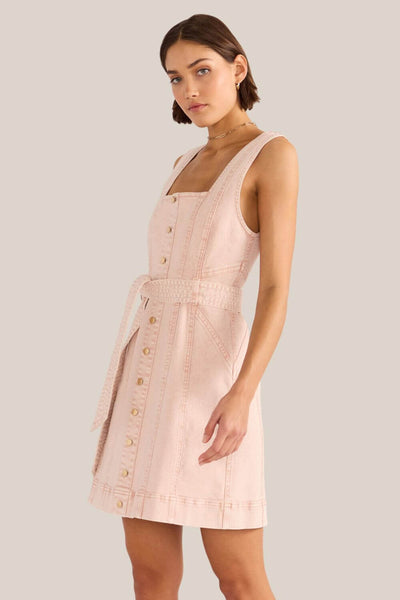Mink Pink Dahlia Denim Panel Mini Dress