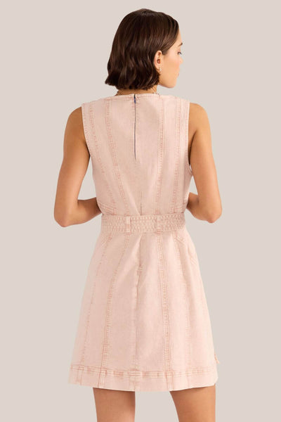 Mink Pink Dahlia Denim Panel Mini Dress