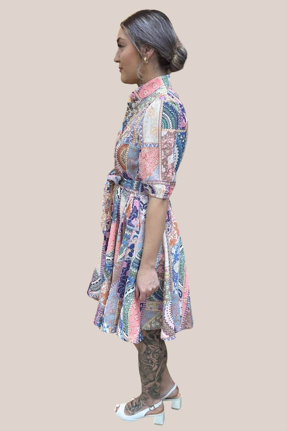 Mila Short Sleeve Button Through Dress