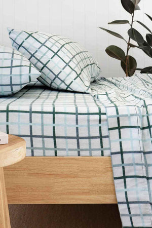 Bambury Campbell Flannelette Sheet Set - King Single