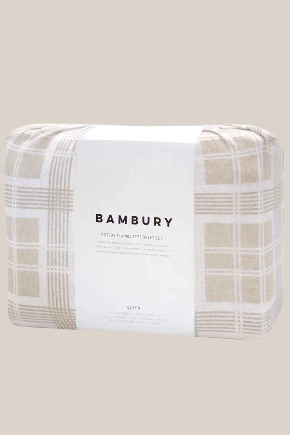 Bambury Enid Flannelette Sheet - Double