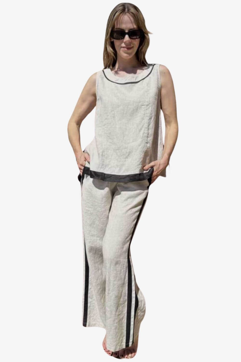 Violet Linen Blend Top