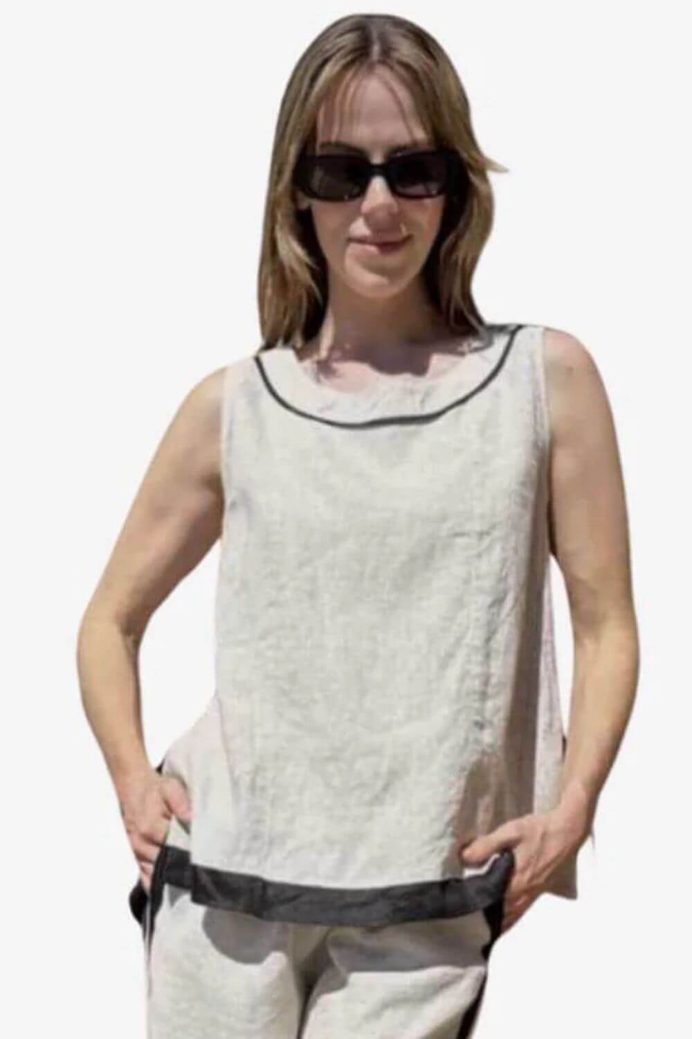 Violet Linen Blend Top