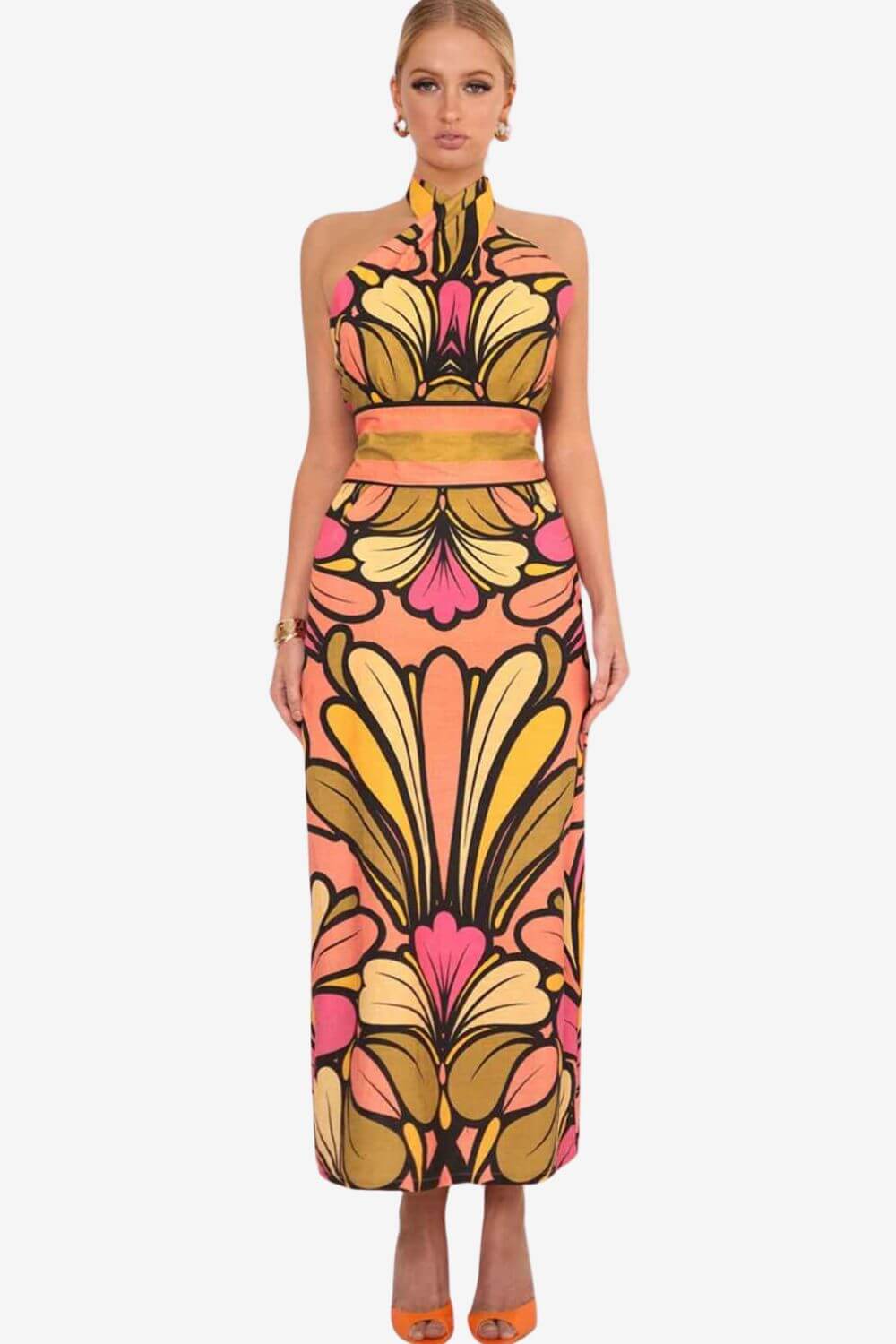 Evore Twist Halter Maxi Dress