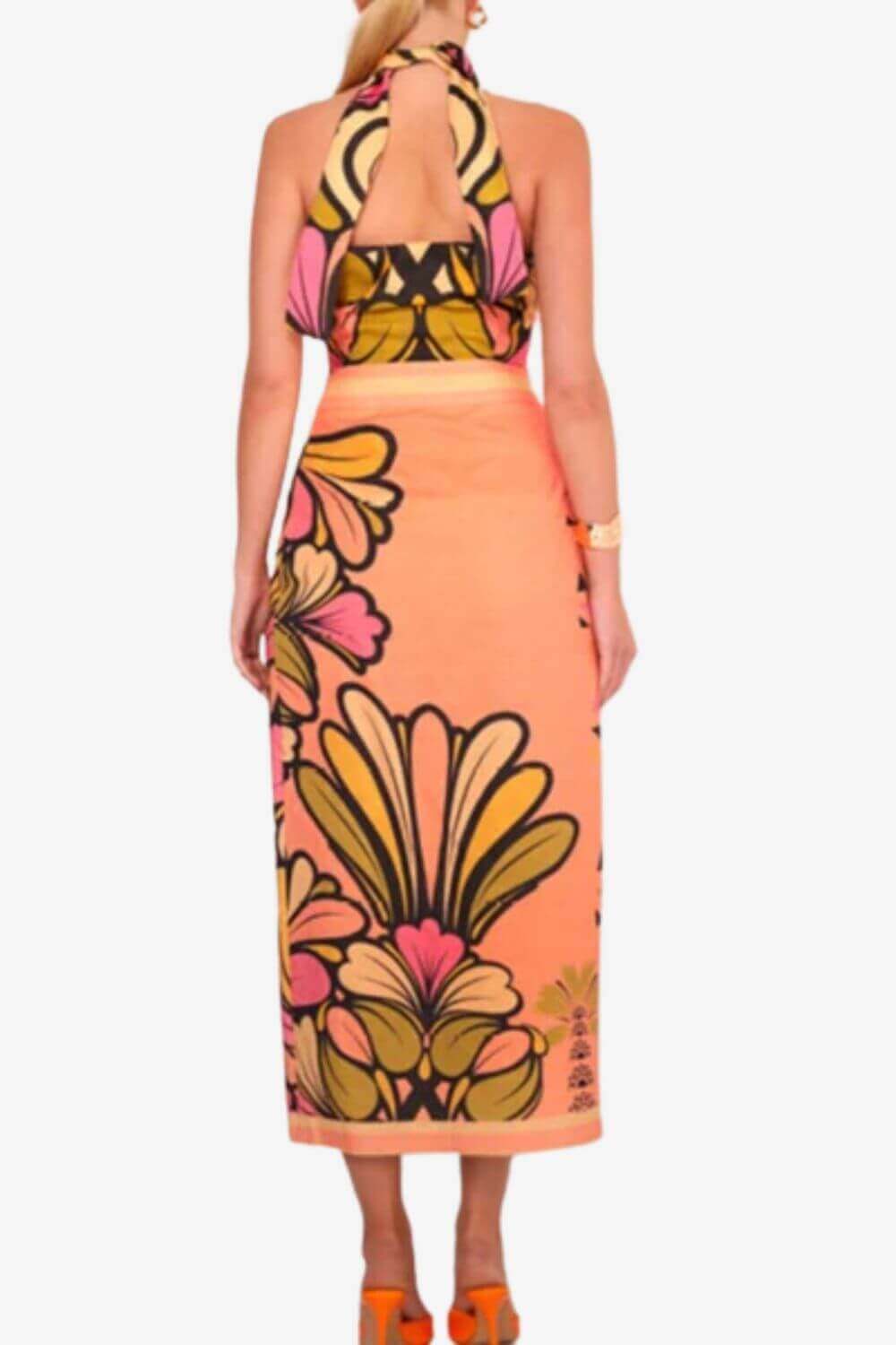 Evore Twist Halter Maxi Dress