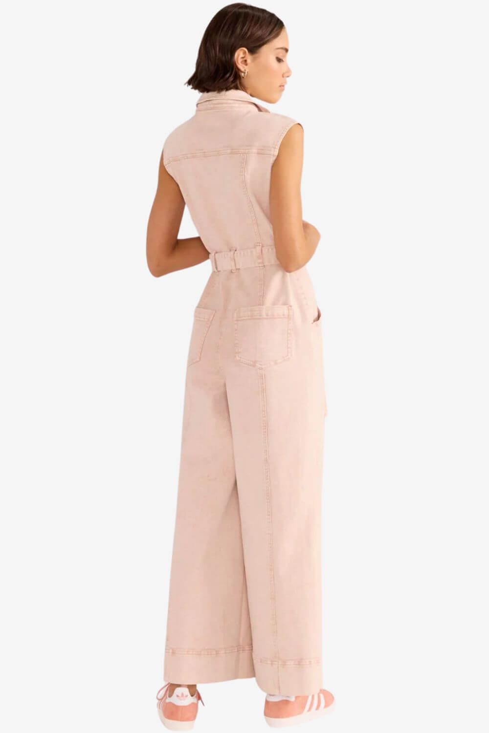Mink Pink Dahlia Denim Panel Jumpsuit