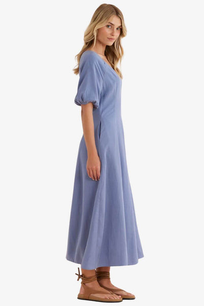 Amelius Auguste Puff Sleeve Midi Dress