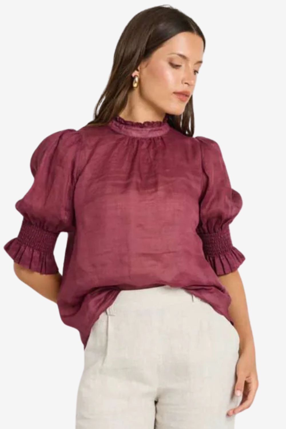 Verse High Neck Short Sleeve Top