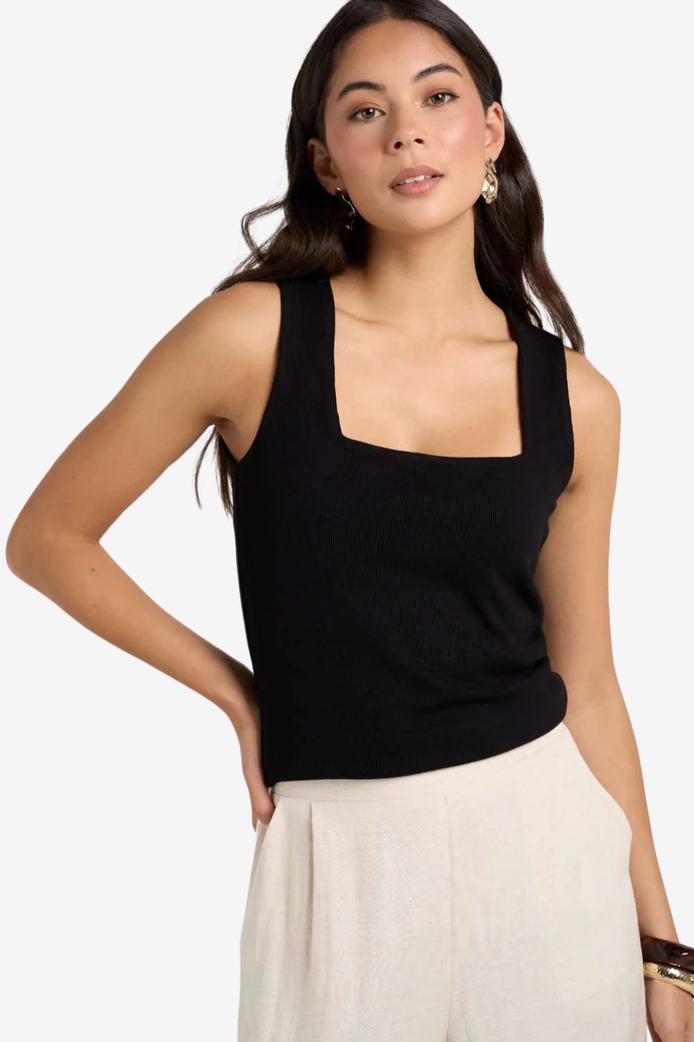 Positive Rib Square Neck Tank