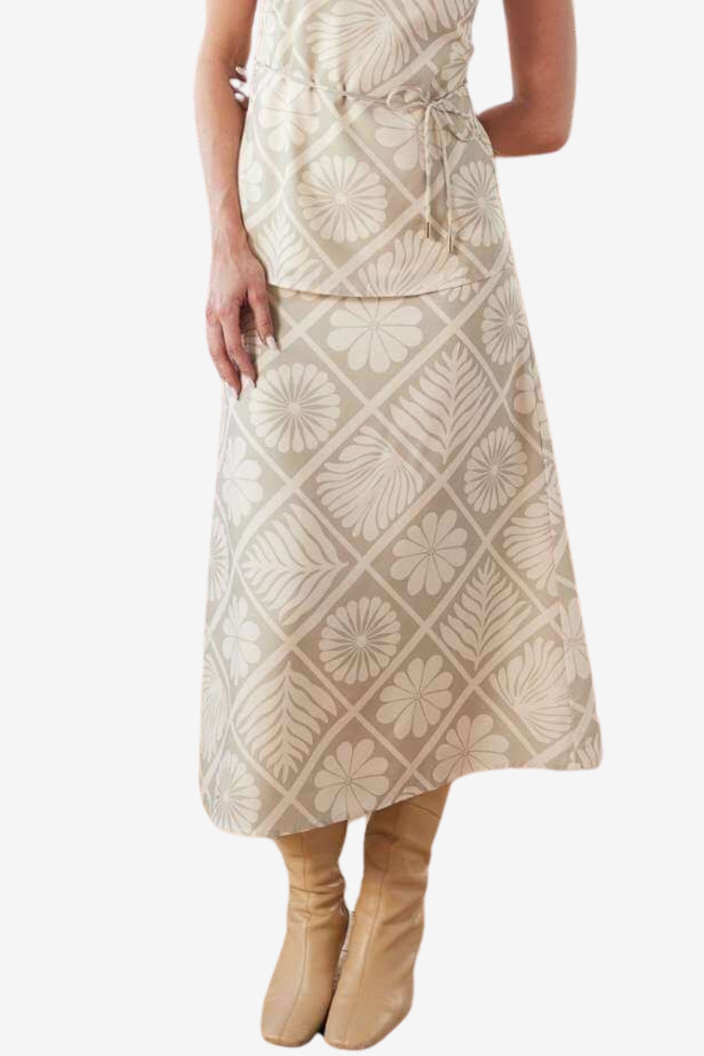 Lexie Tile Print Midi Skirt