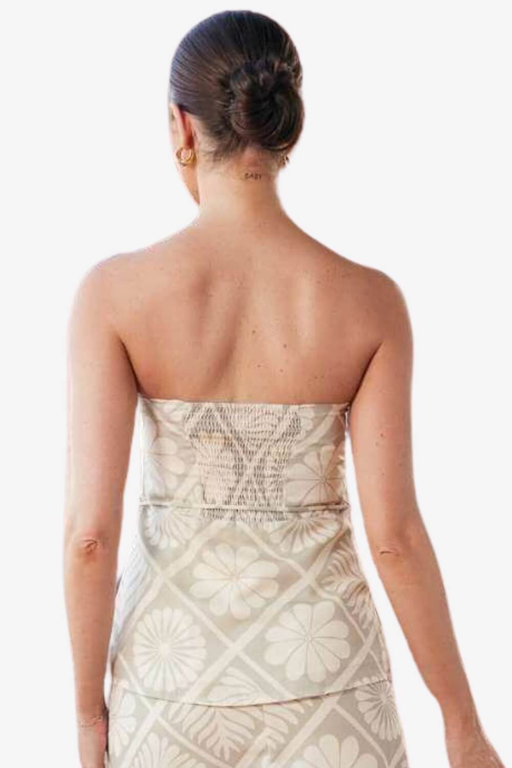 Lexie Tile Print Strapless Top