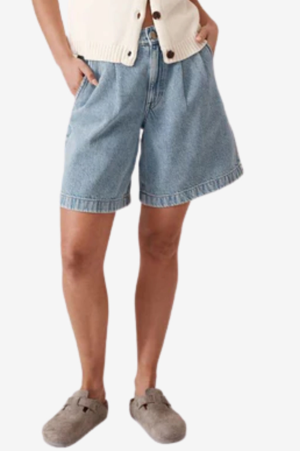 Ceres Life longline Pleat denim short
