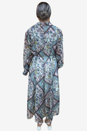 Emma Long Sleeve Panelled Midi Shirt Dress