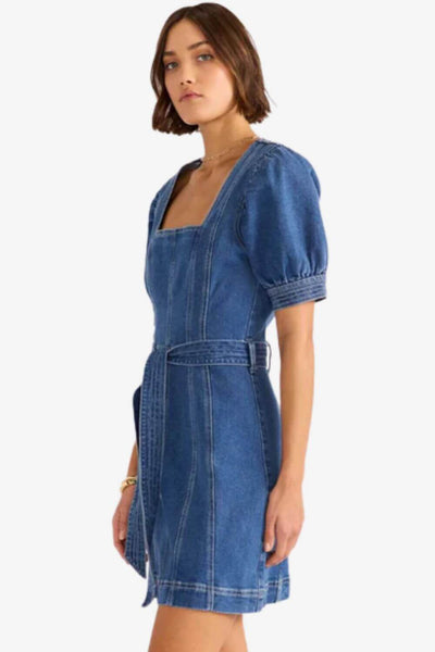Mink Pink Ellis Denim Panel Mini Dress