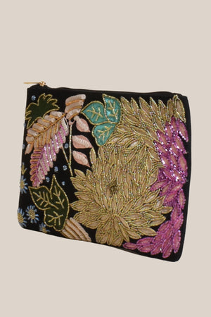 Adorne Night Garden Beaded Clutch