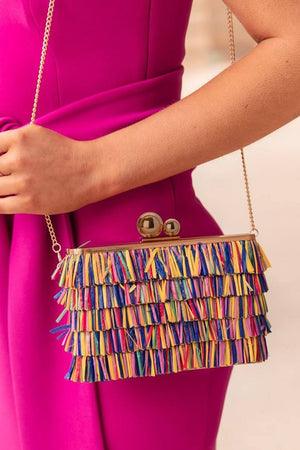 Olga Berg Carlita Carvinale Fringed Shoulder Bag