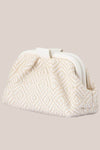 Olga Berg Minki Gathered Woven Clutch