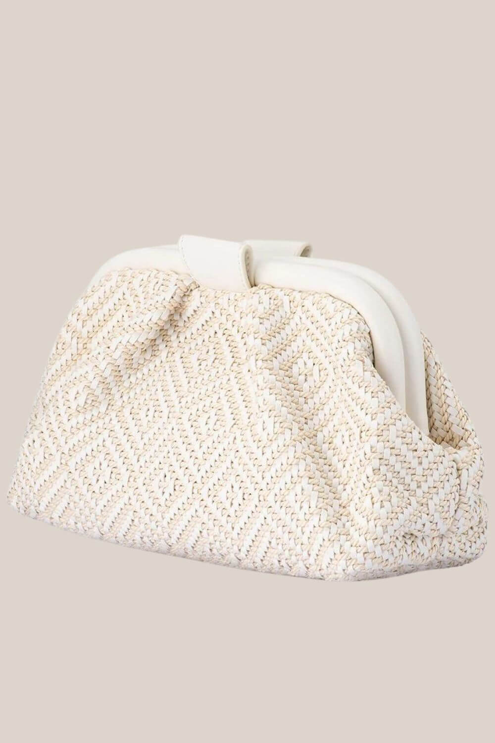 Olga Berg Minki Gathered Woven Clutch