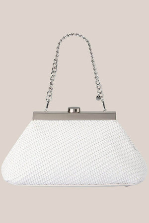 Olga Berg Hanna Woven Straw Clutch