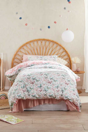 Logan and Mason Flutterby Quilt Cover Set- Double