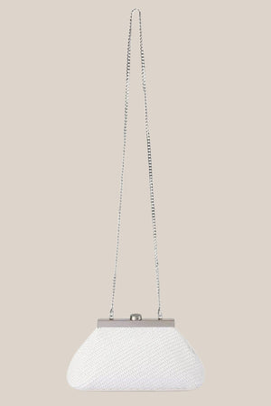 Olga Berg Hanna Woven Straw Clutch
