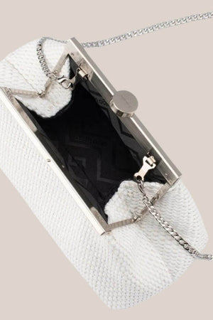 Olga Berg Hanna Woven Straw Clutch
