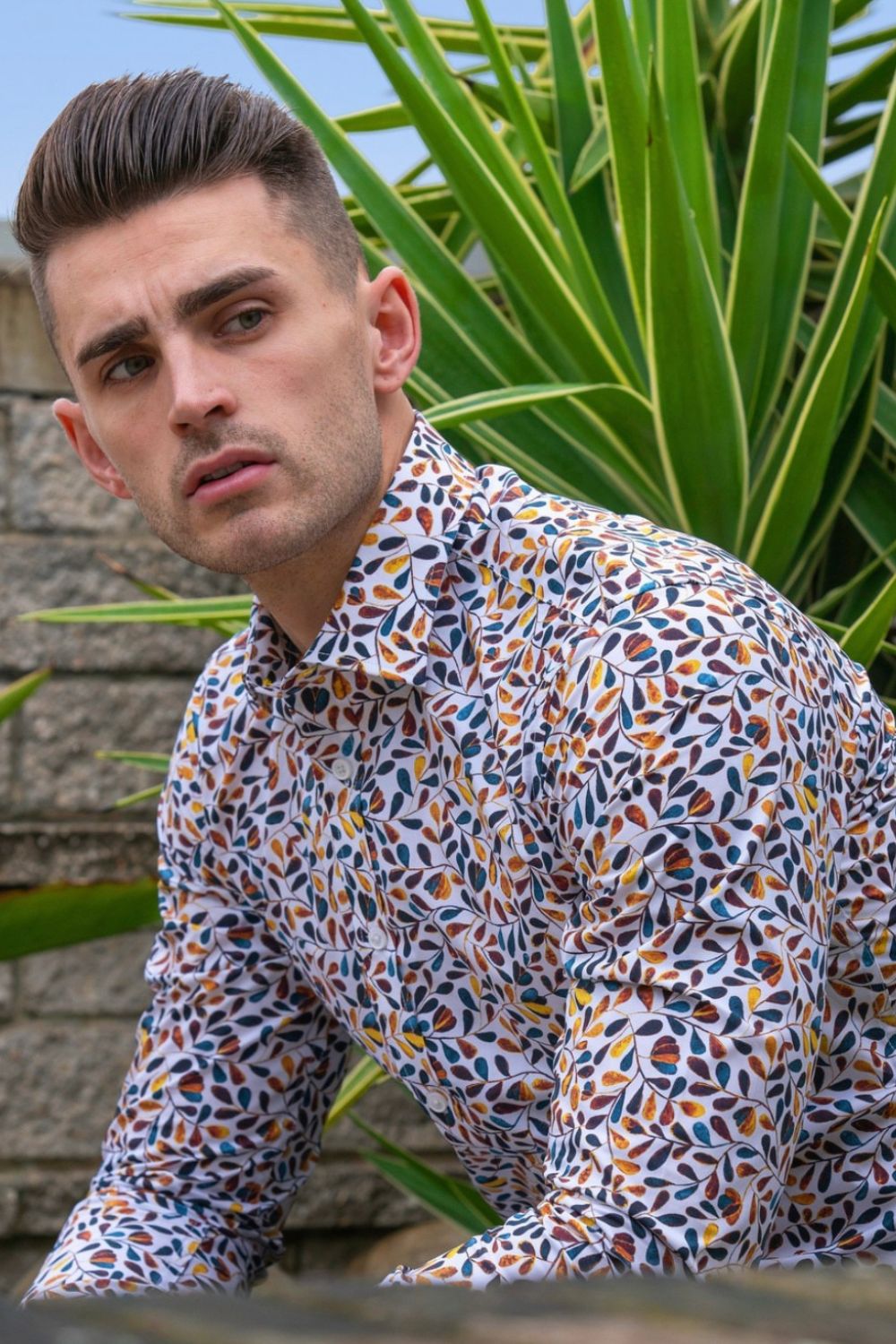 Oval Leaf Poplin Dress Shirt