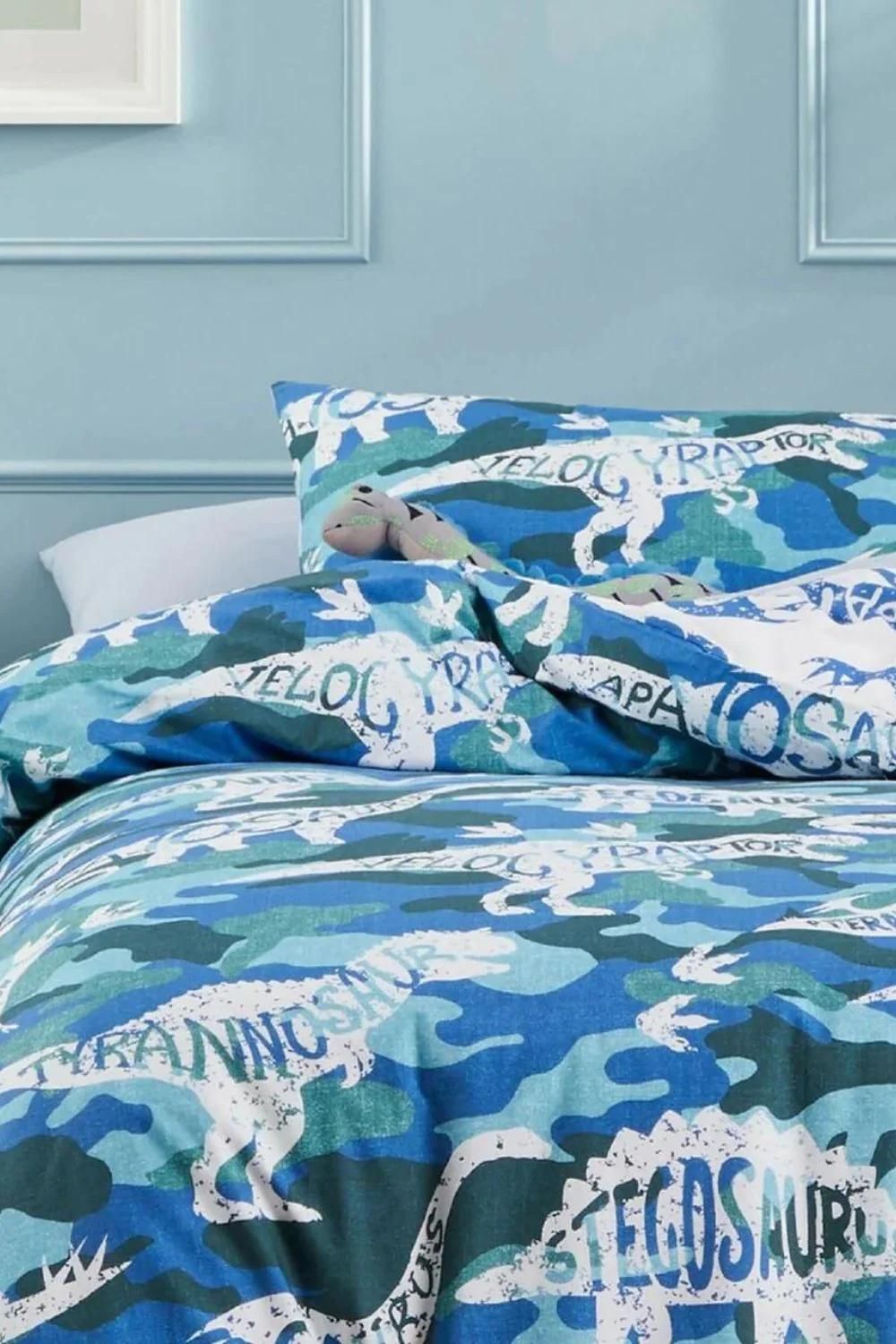 Logan and Mason Camo Dino Quilt Cover Set- Double