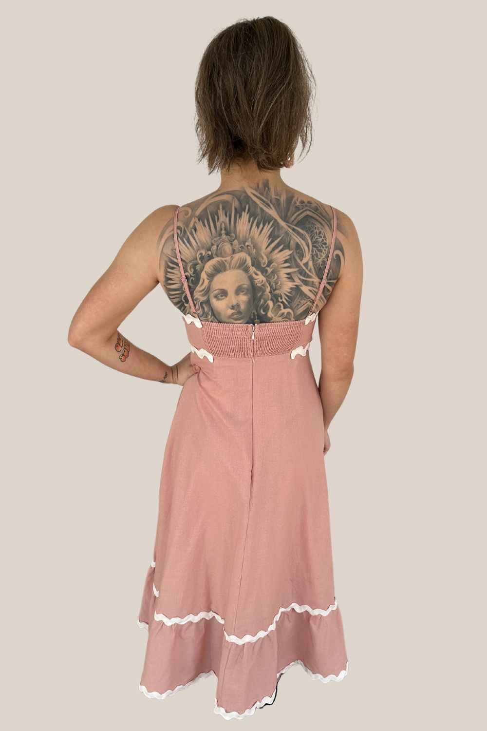 Paradise Trim Detail Midi Dress