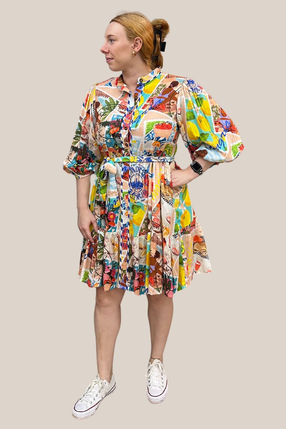 Collectivo Stamp Print Belted Mini