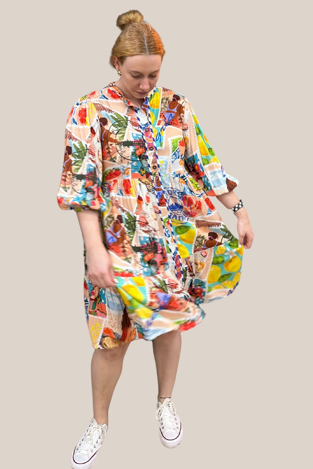 Collectivo Stamp Print Belted Mini