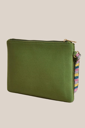 Adorne Beaded Weave Pattern Clutch