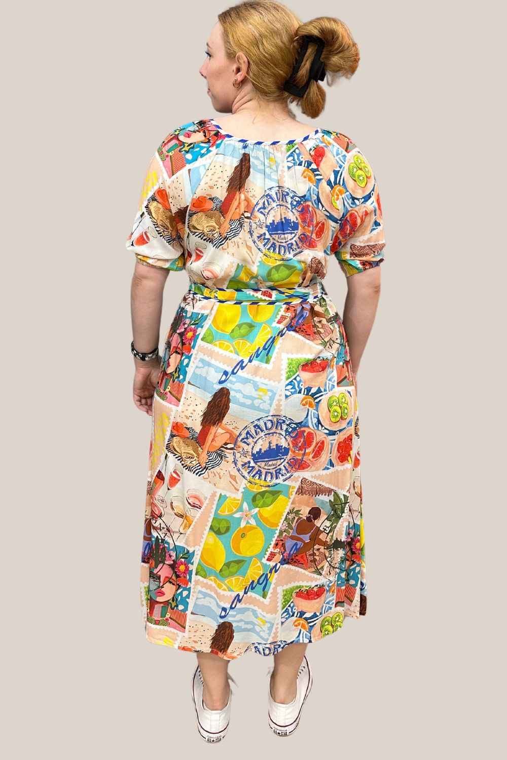 Collectivo Stamp Print Belted Midi