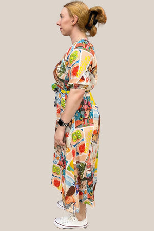 Collectivo Stamp Print Belted Midi