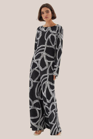 Sovere Sgraffito Bias Maxi Dress