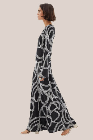 Sovere Sgraffito Bias Maxi Dress