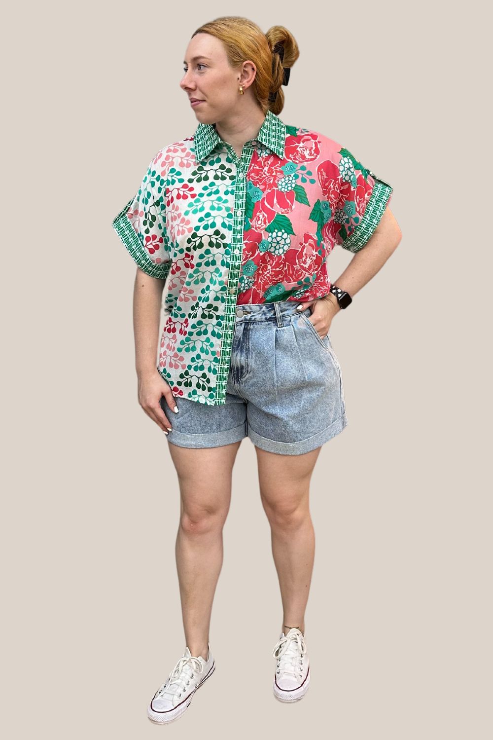 Collectivo Bubblegum Poppy Button Up Shirt
