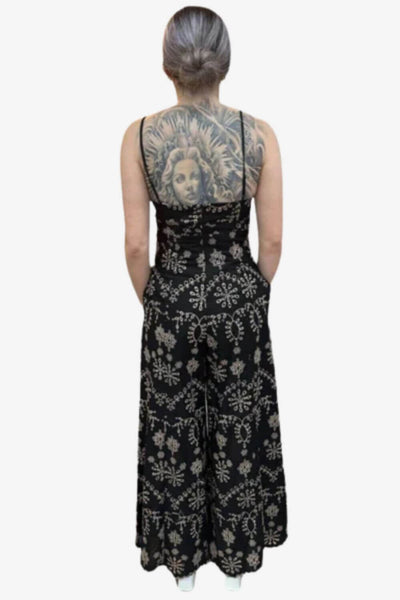 Rose Bullet Oreander Embroidered Jumpsuit