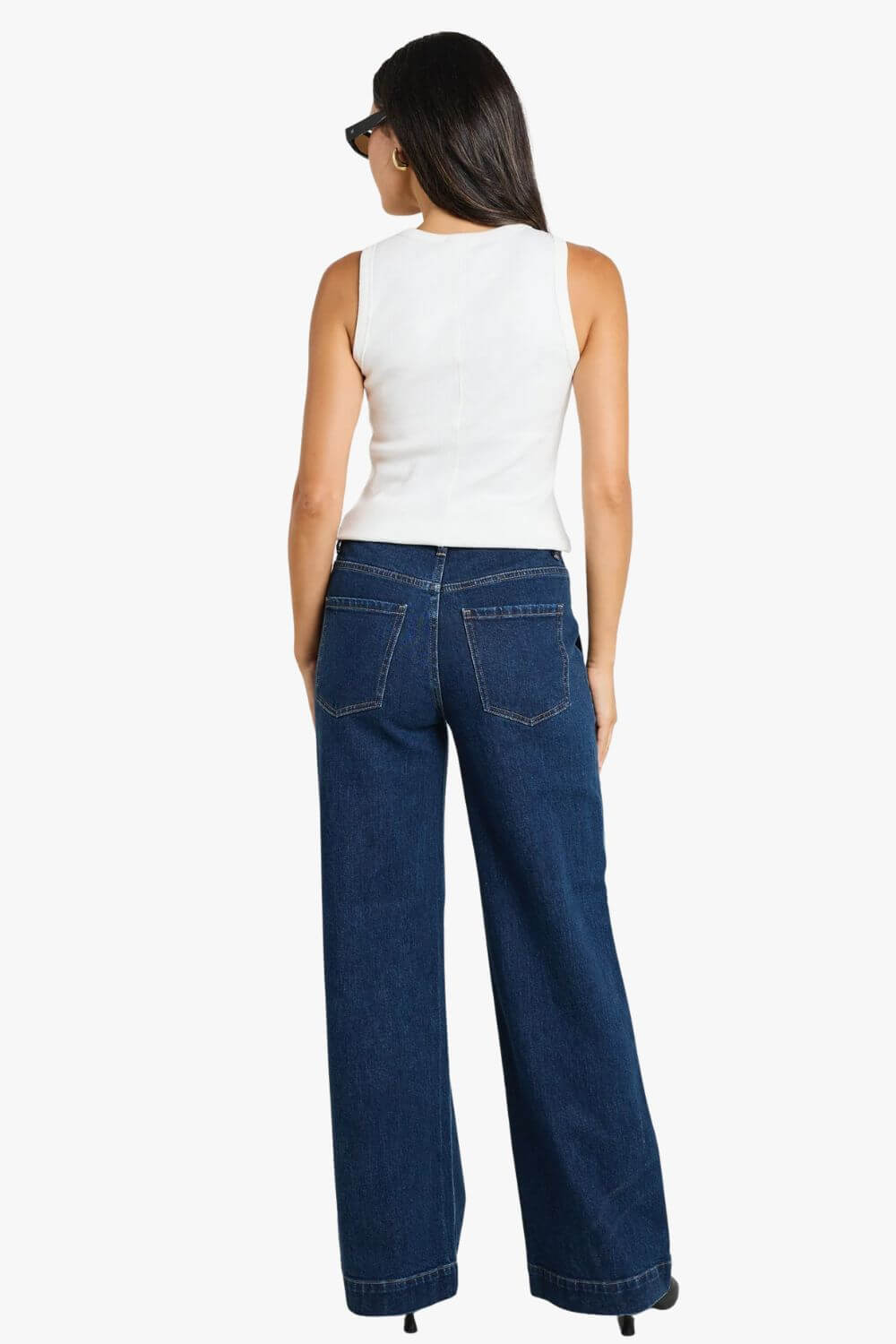 Ivy & Jack Feature Mid Rise Front Pocket Wide Leg Jean